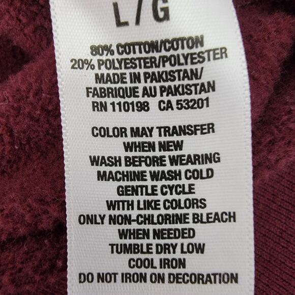 Aeropostale Hoddie Zip Y2K Grunge Casual Burgundy Sz L Athleisure Loungewear - Picture 7 of 8